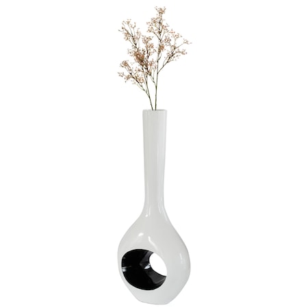 Uniquewise Tall Floor Vase, White Vase with Hole Inside Black 45 Inch Vase, Tall Vase for Home Dcor, Interior Decoration, Modern Floor Vase, Tall Vases for Floor QI004003